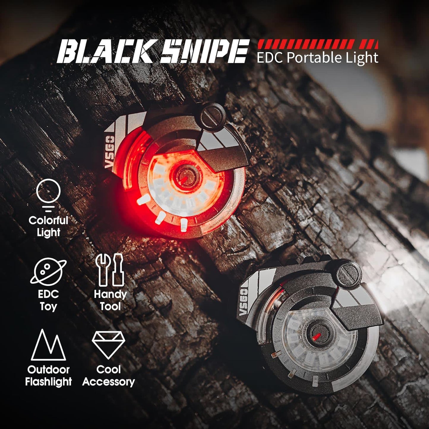 Black Snipe Mini Keychain LED Flashlight V2.0 IPX4