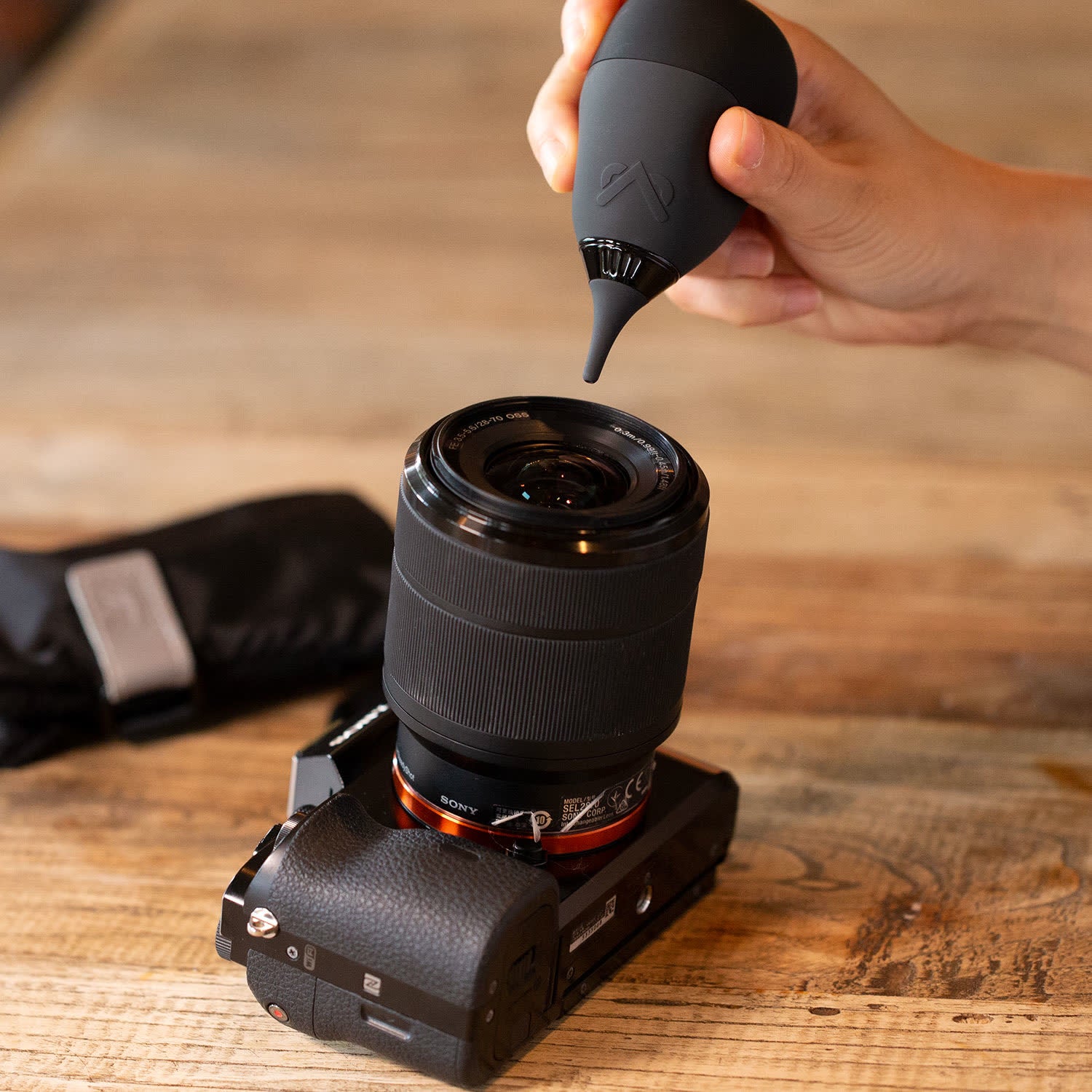 Tumbler Camera Air Blower with Filtered One-Way Intake