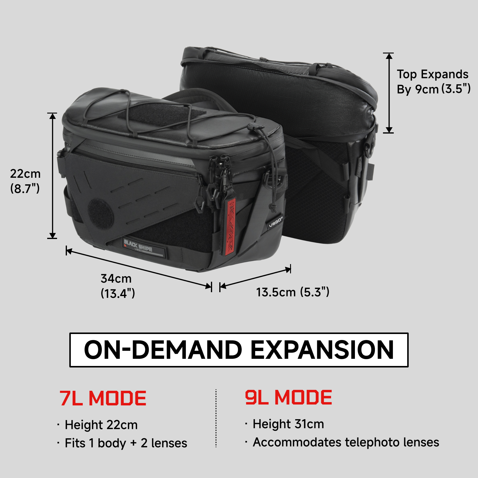Black Snipe Pro 7L Camera Sling Bag