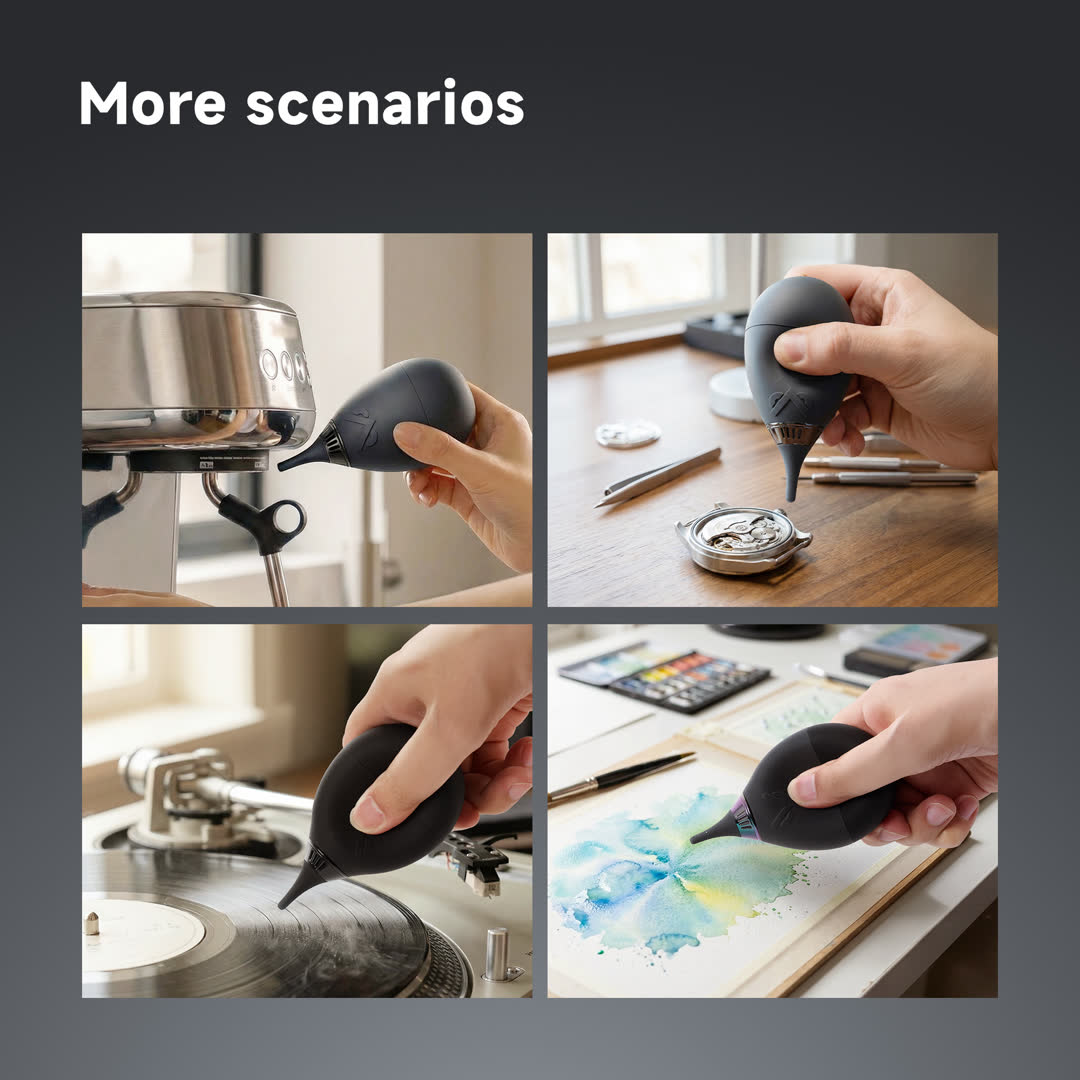 Tumbler Camera Air Blower with Filtered One-Way Intake