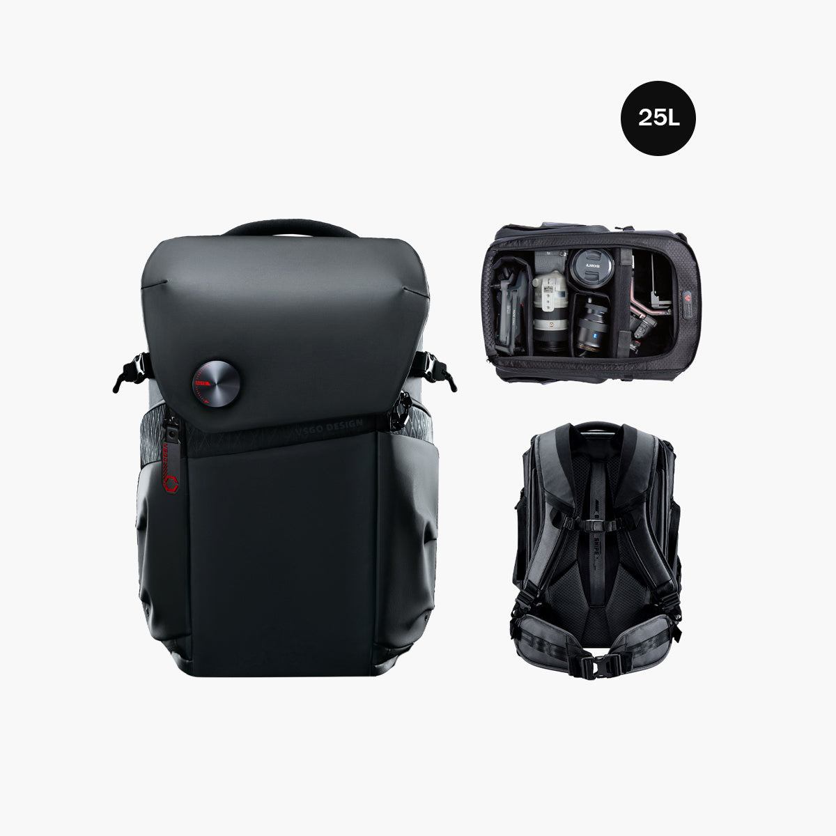 Black Snipe Pro Camera Backpack 25L