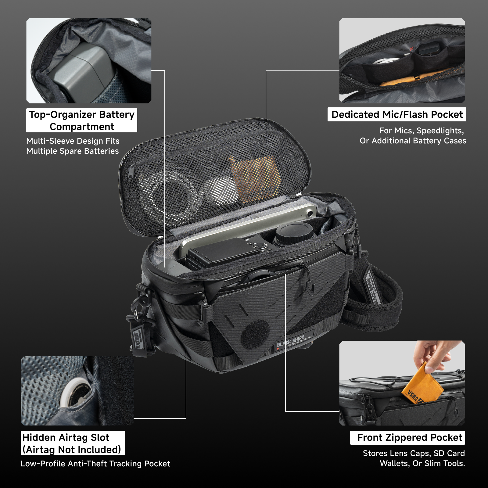 Black Snipe Pro 7L Camera Sling Bag