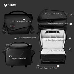 Black Snipe 6L Camera Messenger Bag V-BP04