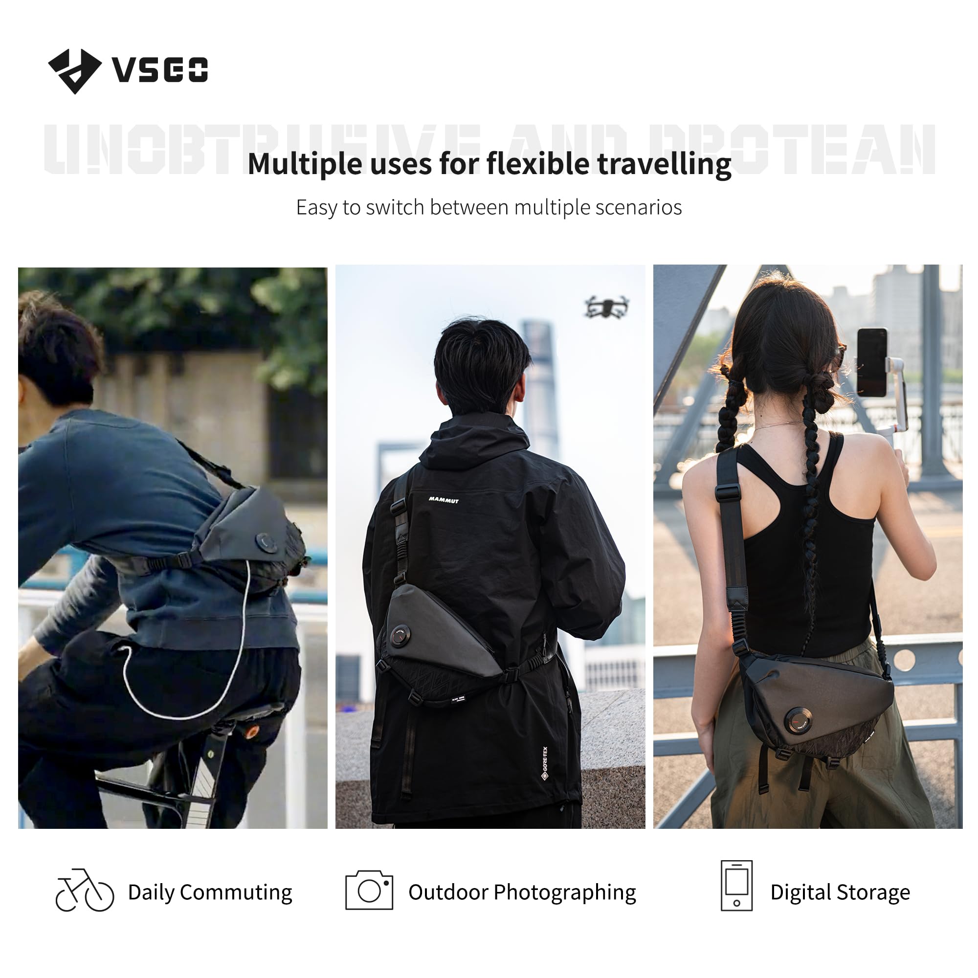 Black Snipe Camera Daily Shoulder Bag 3L/4L