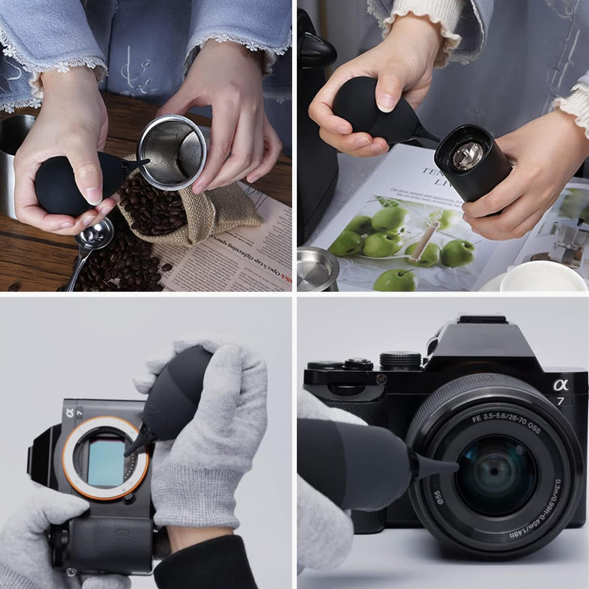 Tumbler Camera Air Blower with Filtered One-Way Intake